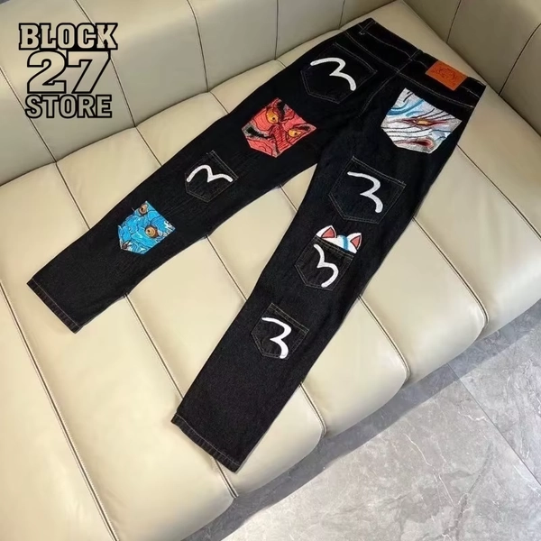 Mens Jeans Harajuku Fortune God Print Multi Pocket Denim Pants New Workwear Cargo Trousers Casual Streetwear Fashion Autumn New - AliExpress 200000343