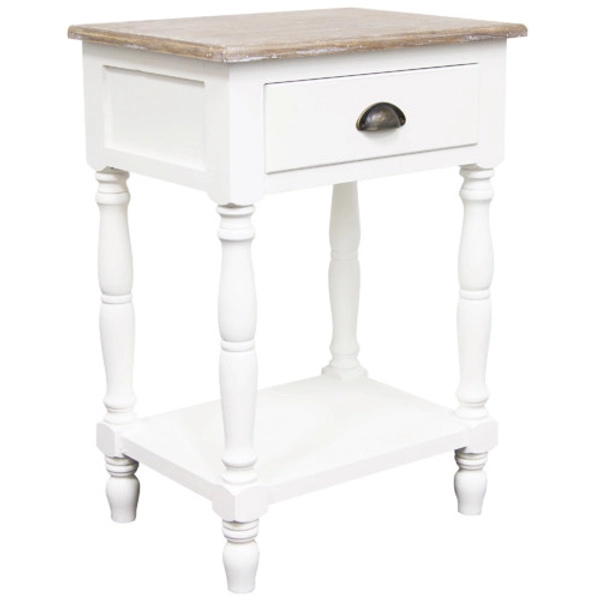 White Maddie French Provincial Bedside Table