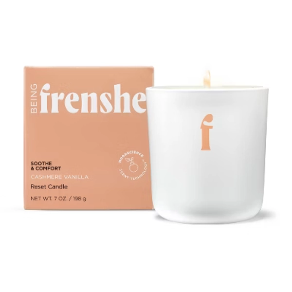 Being Frenshe Coconut & Soy Wax Reset Candle with Essential Oils - Cashmere Vanilla - 7oz