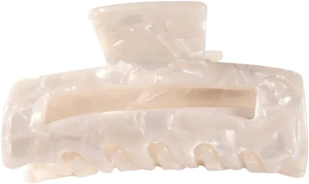 White Rectangle Claw Hair Clips