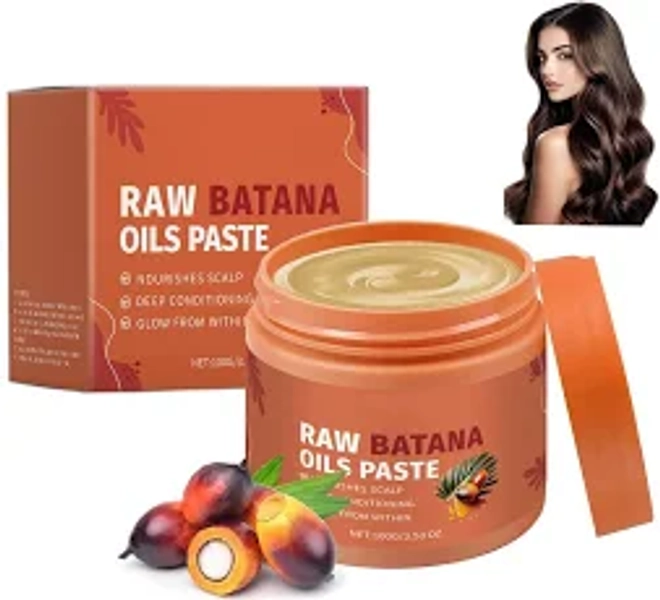 Batana Oil Hair Treatment - Raw Batana Oil Paste Mask for Nourishing, Moisturizing & Smoothing Hair, Reduces Dryness & Frizz, Suitable for Men & Women