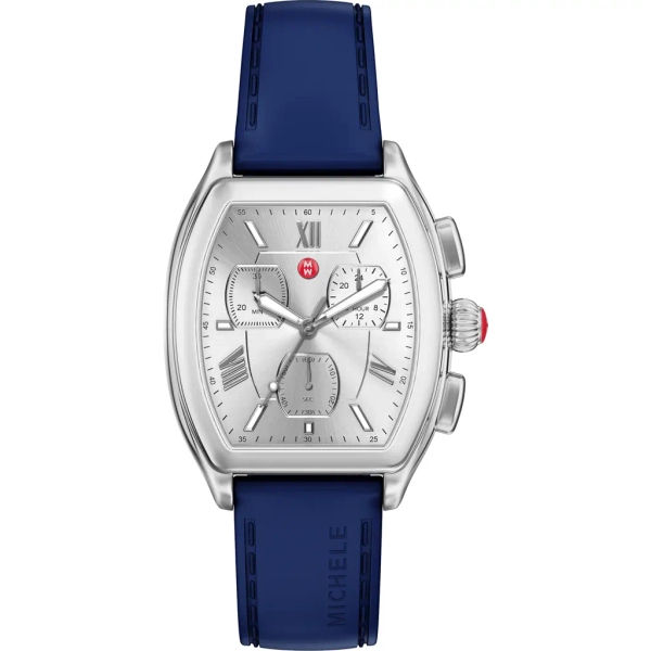 MICHELE Releve Sport Silicone Strap Watch, 35mm in Silver at Nordstrom Rack