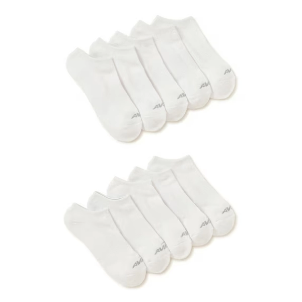 Avia Women's Performance Cushioned No Show Socks, Stocking Stuffers, 10-Pack