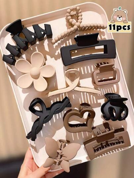 10/11pcs Fashionable & Elegant Hair Clips, Great Gift For Women