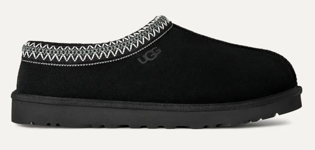 UGG® Men's Tasman II Sheepskin Slippers in Black, Size 11
