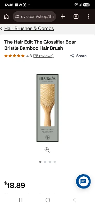 The Hair Edit The Glossifier Boar Bristle Bamboo Hair Brush