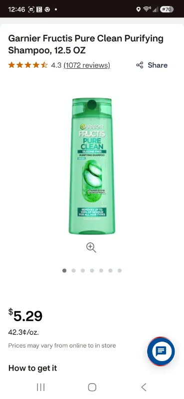 Garnier Fructis Pure Clean Purifying Shampoo, 12.5 OZ  - CVS Pharmacy