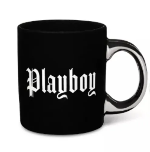 Black Playboy Gothic Print Coffee Mug - 20 oz. - Spencer's