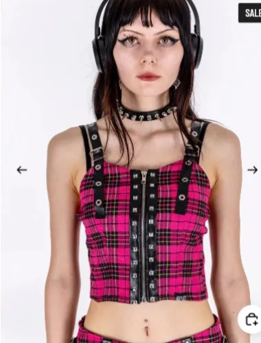 Zip it Plaid Crop Top