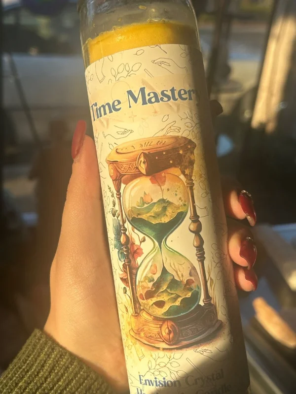 Time Mastery Candle For Anti-Procrastination - Scented & Blessed Spell Candle - Real Master Root \u2014 Envision Crystal