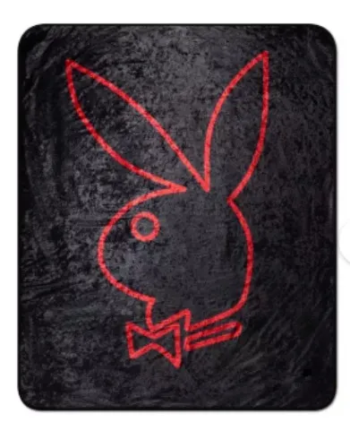 Playboy Logo Outline and Checkered Reversible Fleece Blanket - Spencer's