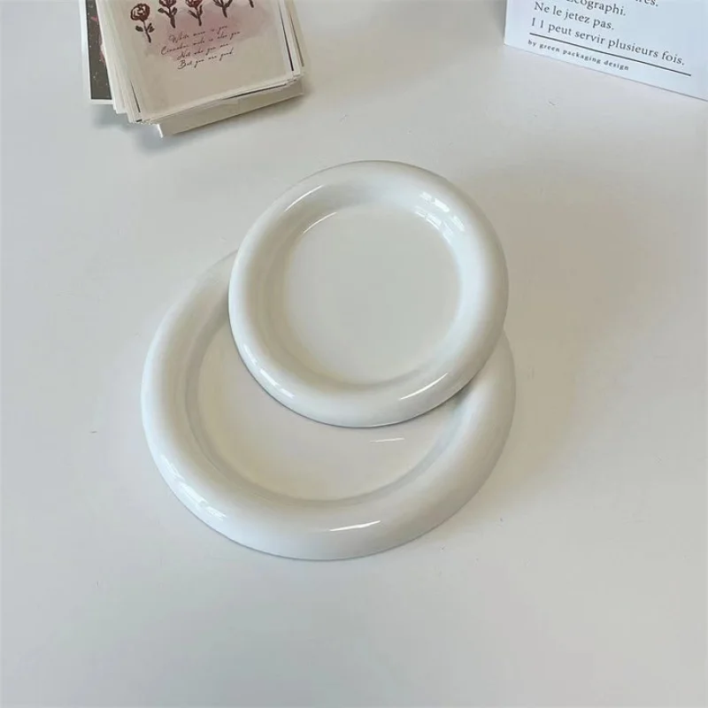 Pure White Ceramic Pet Bowl | Whisker-Friendly Wide Rim Cats & Dogs