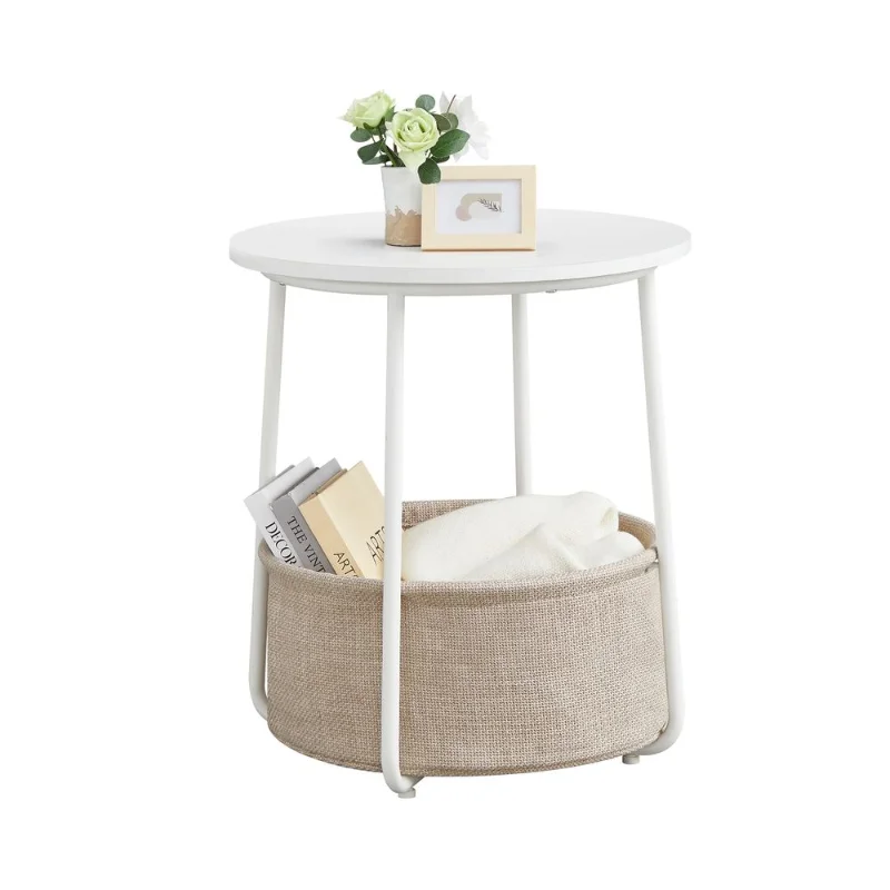 Lilea Collection - Modern Nightstand with Fabric Basket
