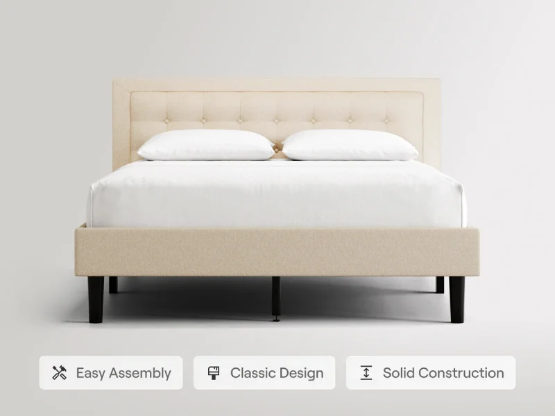 Nectar Bed frame with Headboard | 50-Nights Trial, 3-Yrs Warranty