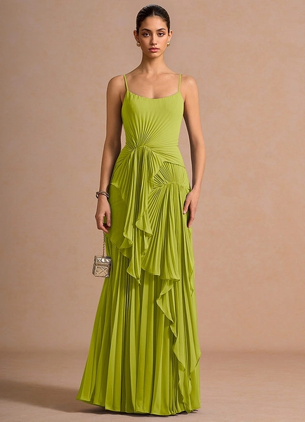Bashira Lemon Green Maxi Dress | Azazie