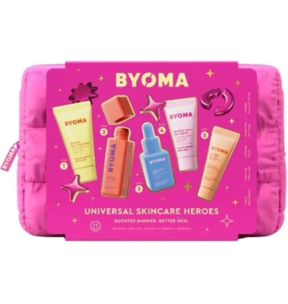 Byoma Universal Skincare Heroes Gift Set With Makeup Bag - 5pc