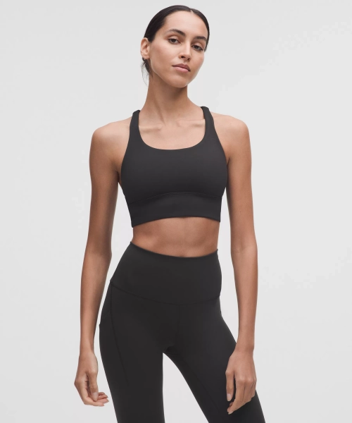 lululemon Energy Longline Bra *Medium Support, B–D Cups - Black - 4