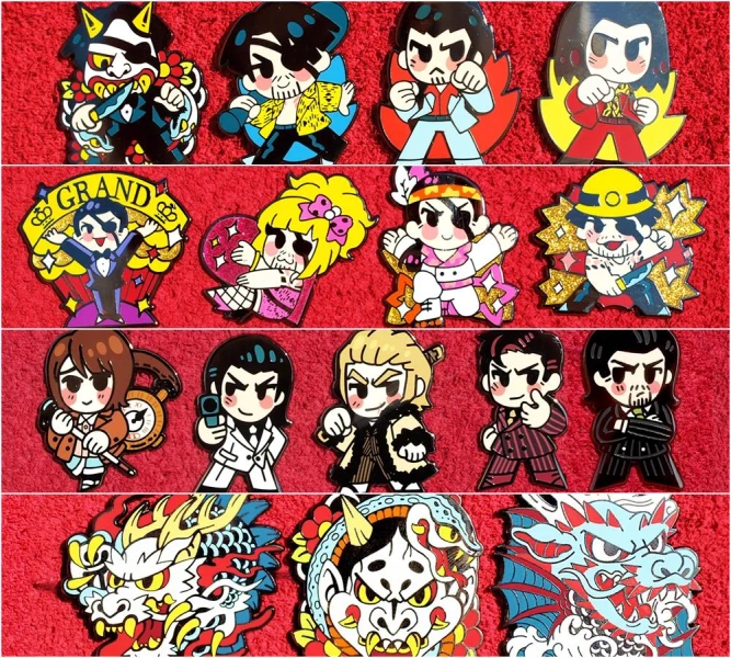 yakuza enamel pins set I