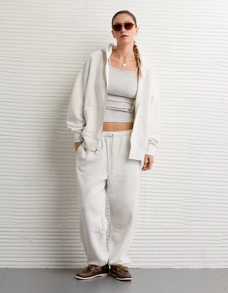 AE Everyday Luxe Oversized Zip-Up Hoodie