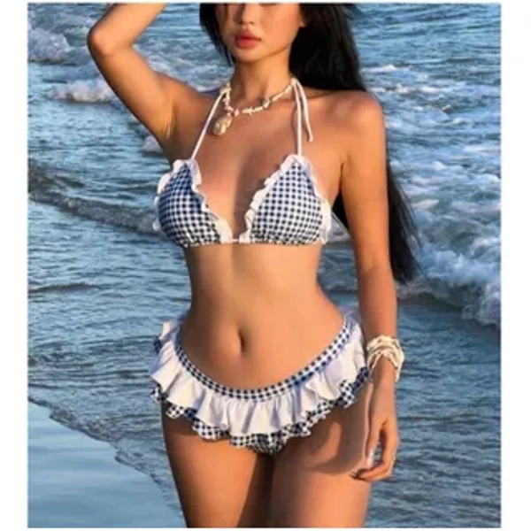 Ruffle Trim Bikini Set