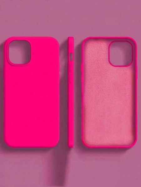 1pc Luxury Fluorescent Color Wireless Charging Mobile Phone Case Compatible With IPhone 17 AIR 16 15 14 13 12 11 Pro Max Plus | Liquid Silicone | Ultra-Thin Protective Shockproof | Mobile Phone
