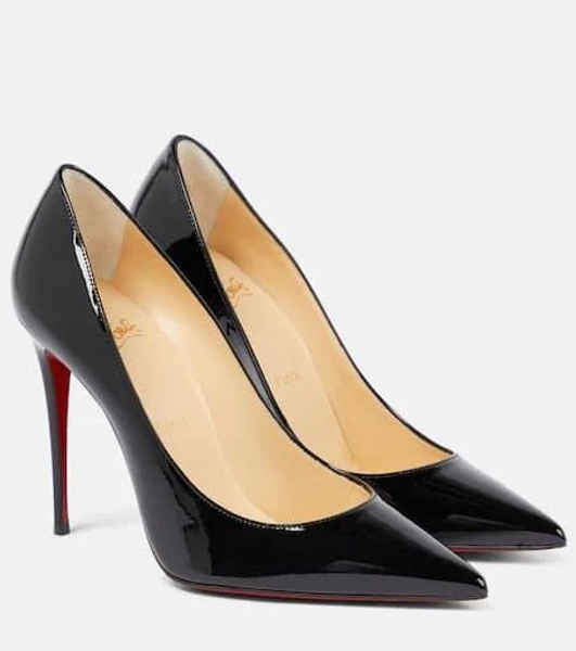 Christian Louboutin Kate 100 Black Patent Leather - Women Shoes
