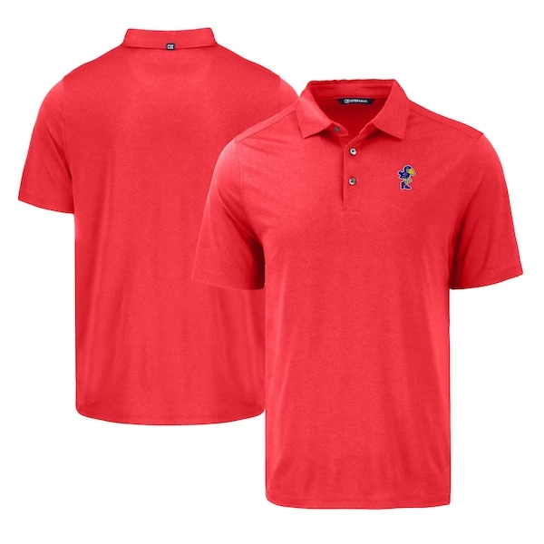 Men's Cutter & Buck Red Kansas Jayhawks Coastline Epic Comfort Eco Recycled Polo