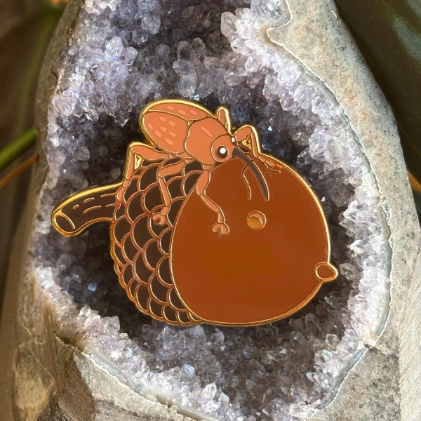 Weevil on Acorn Enamel Pin / Insect / Entomology / Lapel Pin