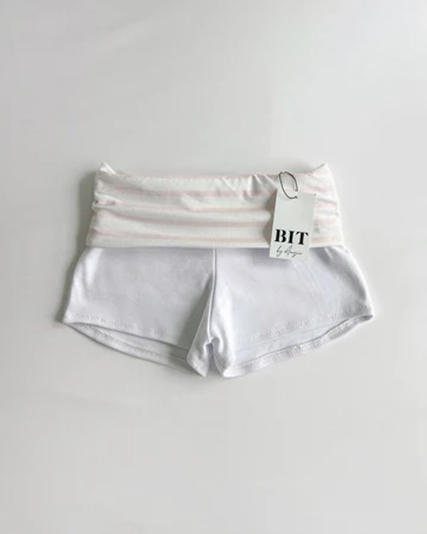 Karissa striped foldover shorts (Milkshake pink/Cream) – Bit By Angie