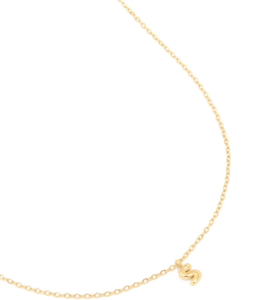 Lovisa Waterproof Gold Plated Stainless Steel Mini Bubble Letter S Necklace