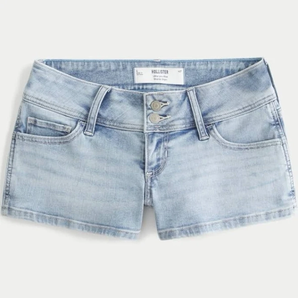 Hollister Women's Ultra Low-Rise Denim Shortie Shorts