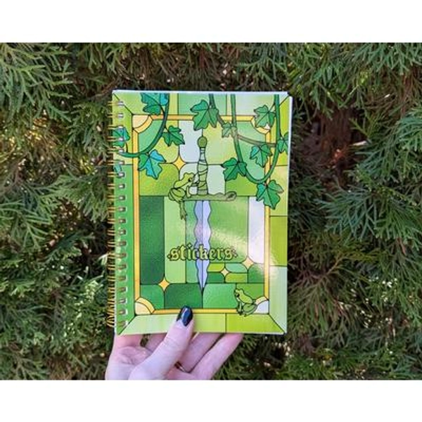5x7" Stained Glass Froggy Reusable Sticker Book