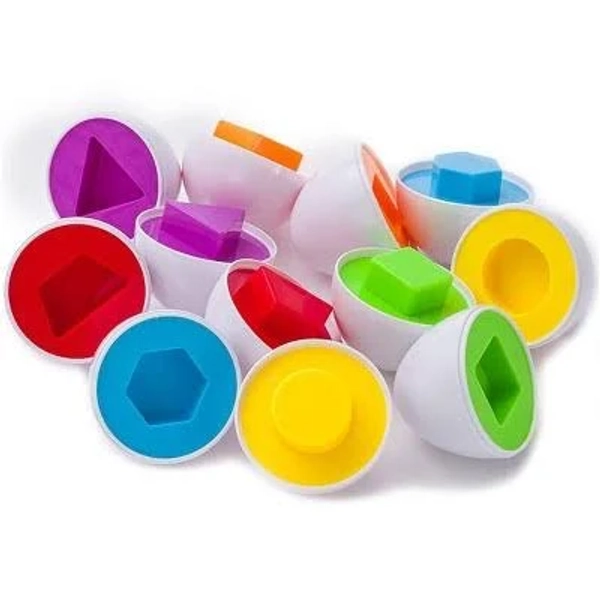 JuzToys Educational Learning Matching Shape and Color Eggs Game for Toddlers