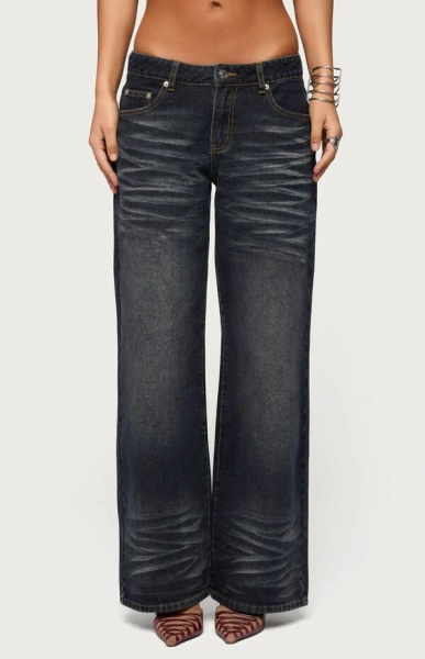 Magda Acid Wash Low Rise Baggy Jeans
