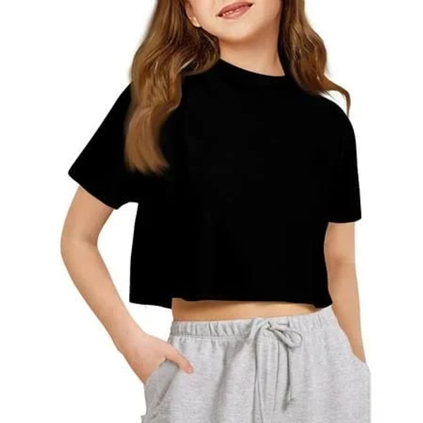 Ccrftgi Tshirt for Girls Crop Top 2025 Summer Short Sleeve Plain T Shirts Crewneck T Shirt