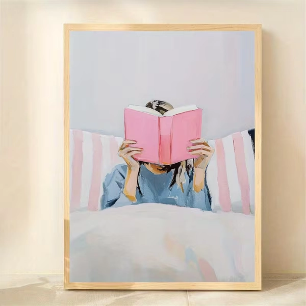 30 48x40 64cm unframed canvas print woman reading in bed - Temu