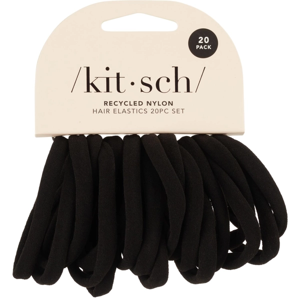 Kitsch Eco-Friendly Nylon Elastics, 20 CT, Black\t