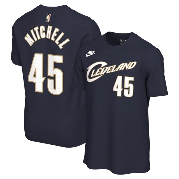 Unisex Cleveland Cavaliers Donovan Mitchell Nike Navy Name & Number T-Shirt - Classic Edition