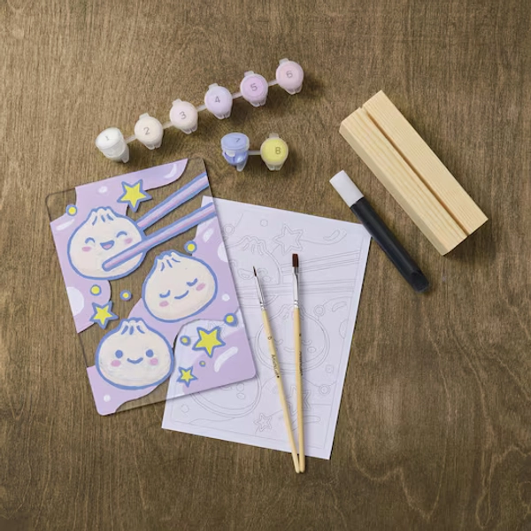 5" x 7" Kawaii Dumpling Paint-by-Number Acrylic Surface Kit by Artist's Loft®