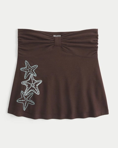 Strapless Starfish Graphic Babydoll Top
