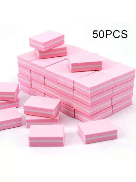 50pcs/Pack Two-Sided Mini Nail Buffer Block Nail File For Acrylic And Natural Nails