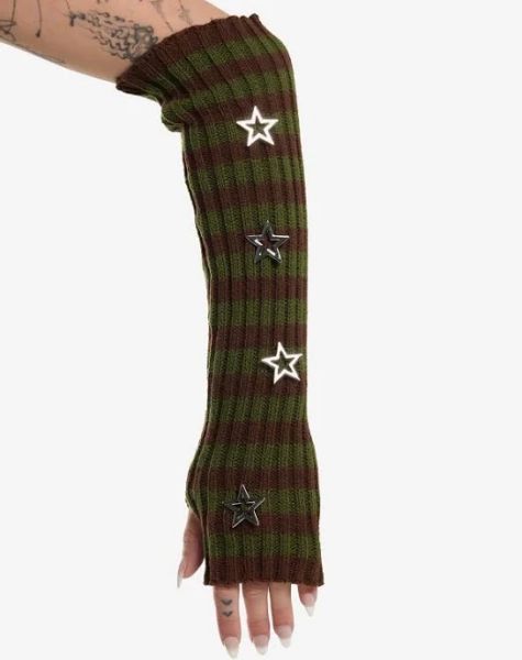 Stripe Star Stud Arm Warmers