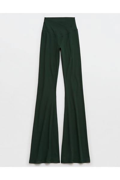 OFFLINE By Aerie Real Me High Waisted Crossover Flare Legging Women's Mystical Green XXL
