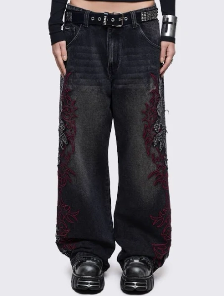 Minga London Baggy Cyber Sigilism Denim Jeans