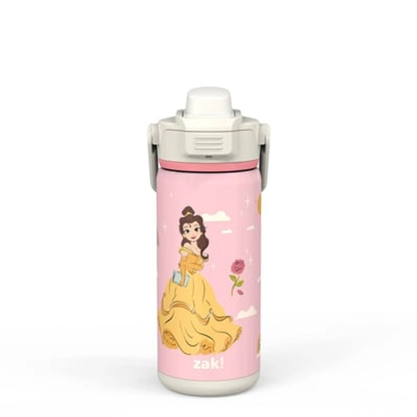 Zak Designs Princess Antimicrobial 14oz Stainless Steel Double Wall Vacuum Beacon Bottle