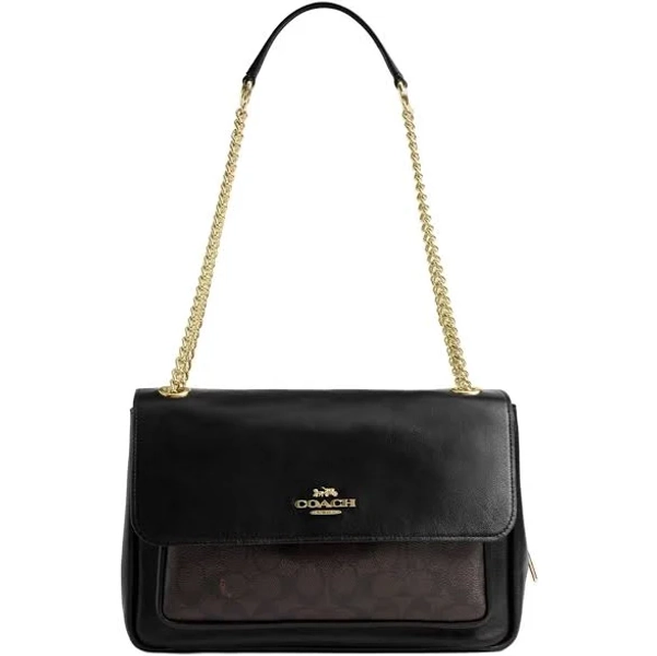 Coach Flap Shoulder Bag-Women-Canvas/Leather