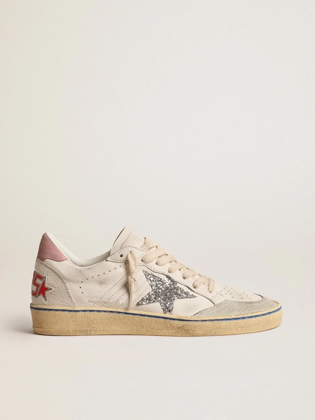 Ball Star  with glitter star and pink suede heel tab