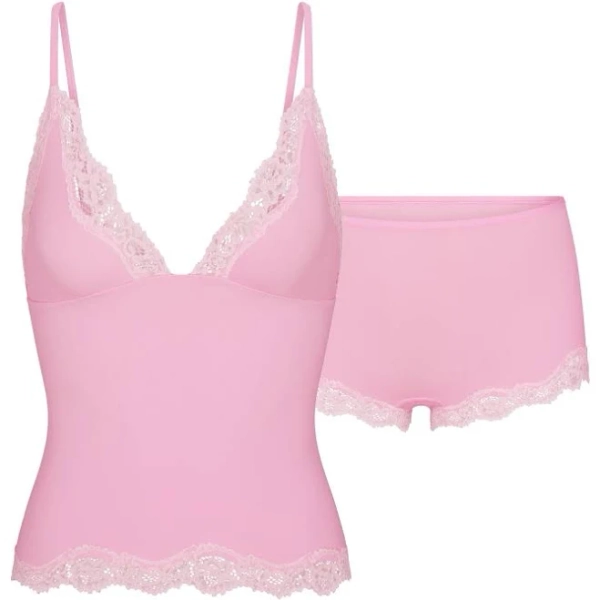 SKIMS Women's Triangle Cami Top And Boy Short Set