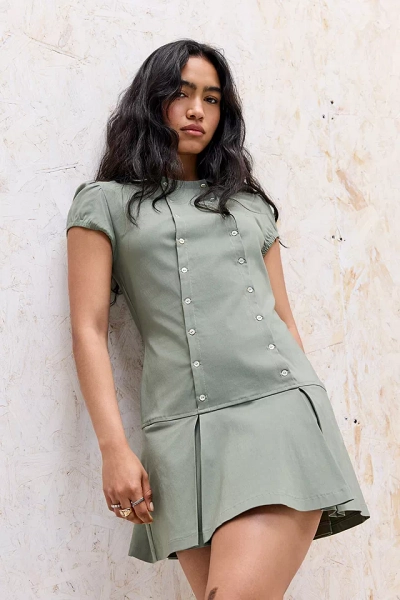 UO Kenni Button-Through Mini Dress