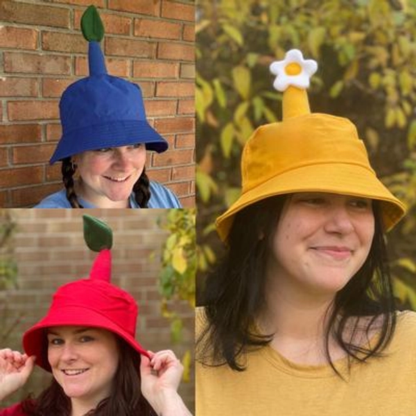 Pikmin Inspired Bucket Hat Pepper Vegetable Summer Cap Costume Accesory
